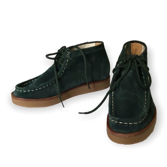 The GREAT. Trooper Chukka  Boots in evergreen suede Size 6.5, New in box - Picture 1 of 16
